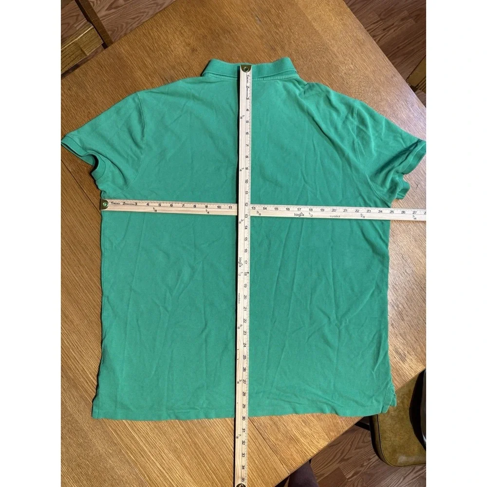 Polo Ralph Lauren Custom Slim Fit Green Polo Shirt Mens 2XL Golf‎ Orange Pony